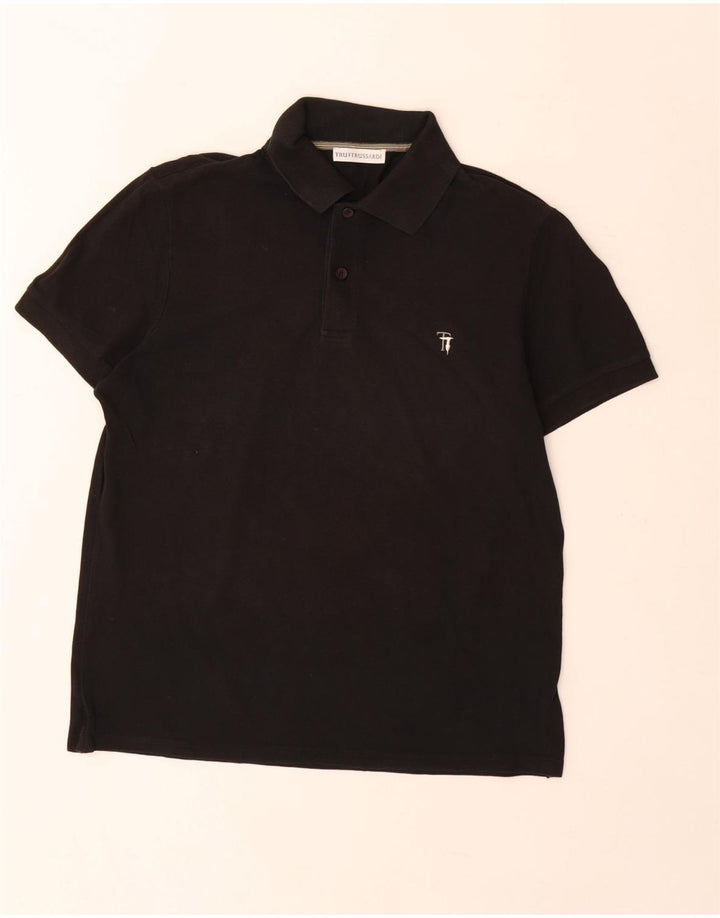 Trussardi Mens Polo Shirt Medium Black Cotton
