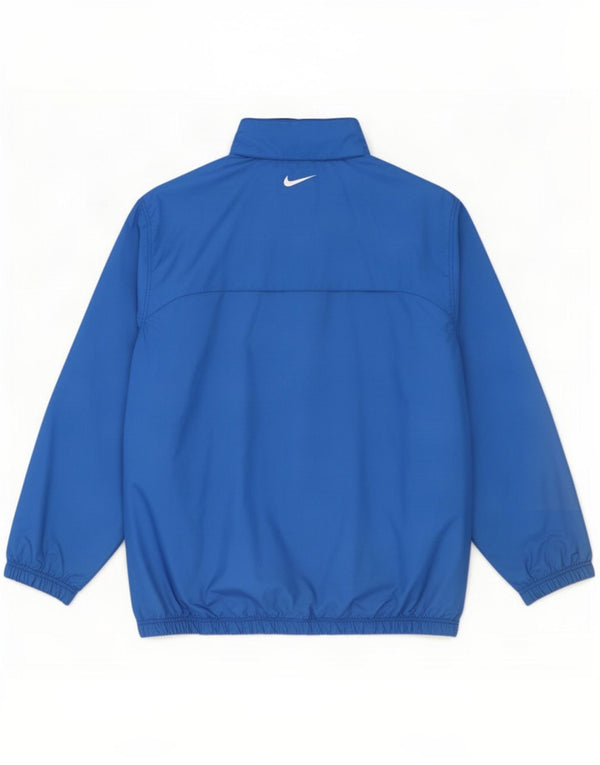 Nike Mens Hooded Tracksuit Top Jacket UK 42/44 Large Blue Colourblock Nylon