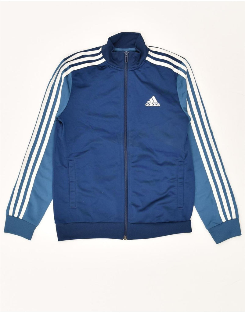 ADIDAS Girls Tracksuit Top Jacket 9-10 Years Navy Blue Colourblock | Vintage Adidas | Thrift | Second-Hand Adidas | Used Clothing | Messina Hembry 