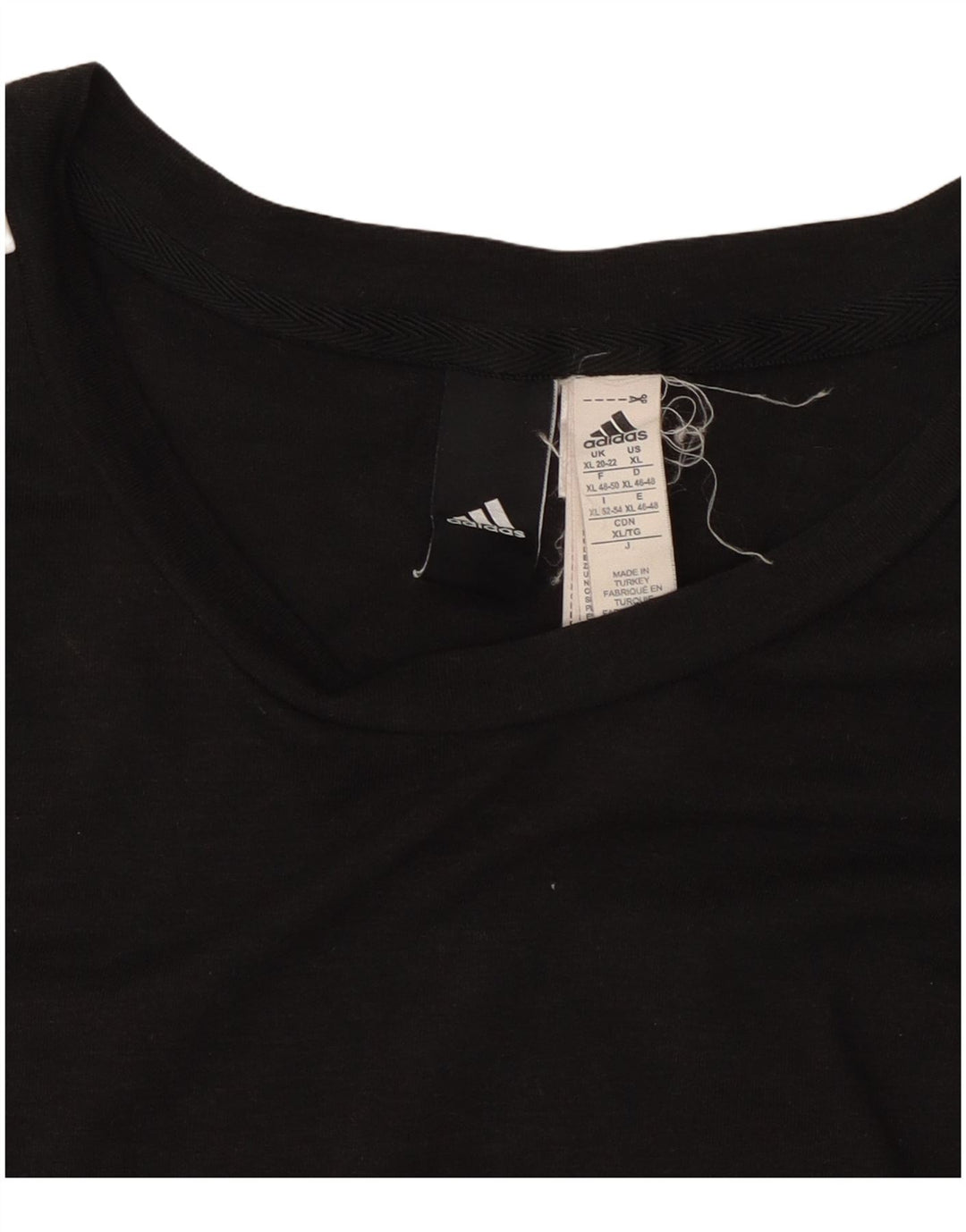 ADIDAS Womens T-Shirt Top UK 20/22 XL Black Polyester