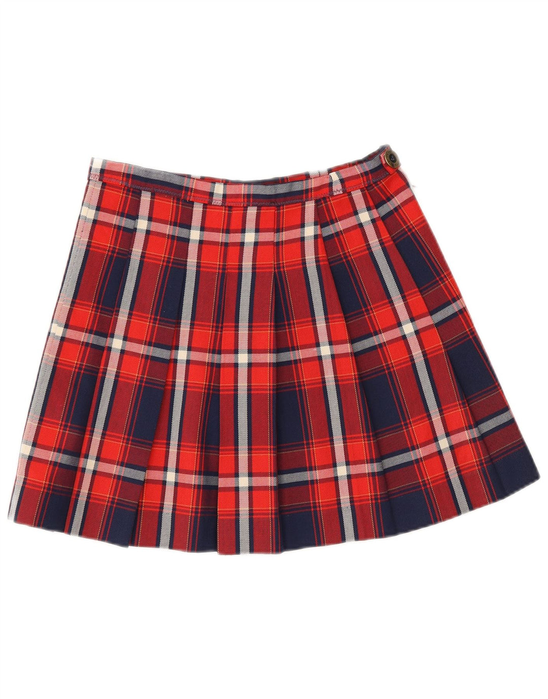 Vintage Womens Mini Pleated Skirt W26 Small Multicoloured Plaid