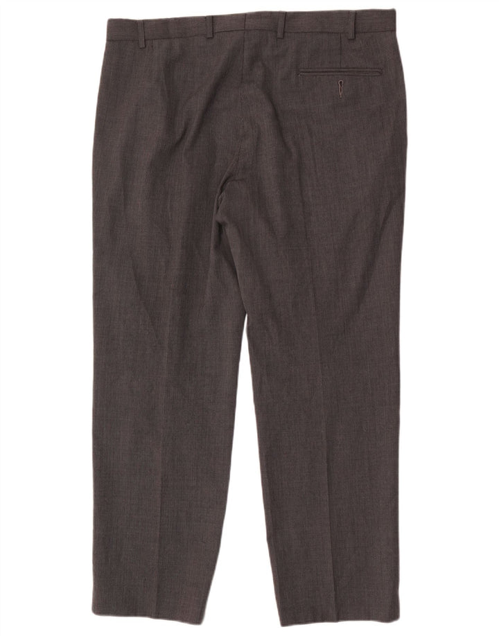 Marks & Spencer Mens Straight Regular Fit Suit Trousers W36 L29 Grey Wool