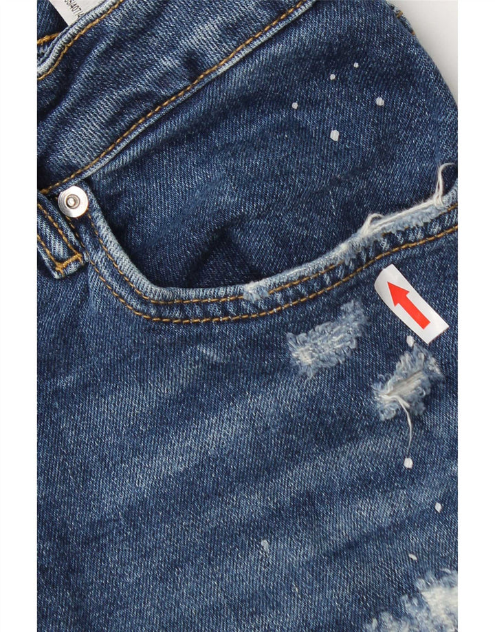 Zara Mens Distressed Slim Jeans EU 42 Large W32 L32 Blue Cotton
