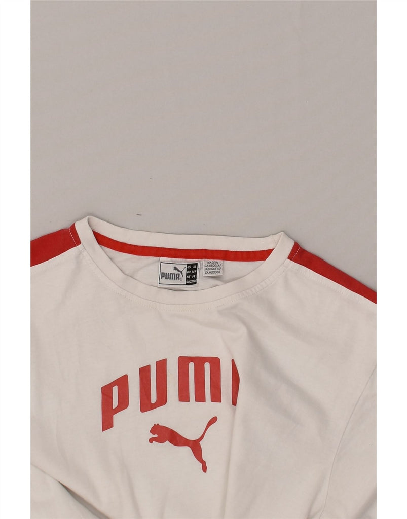 PUMA Boys Graphic T-Shirt Top 13-14 Years XL White Cotton | Vintage Puma | Thrift | Second-Hand Puma | Used Clothing | Messina Hembry 