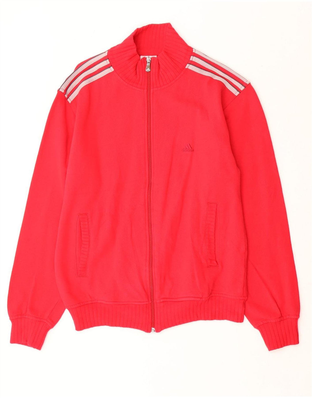 Adidas Mens Tracksuit Top Jacket UK 34/36 Small Red Cotton