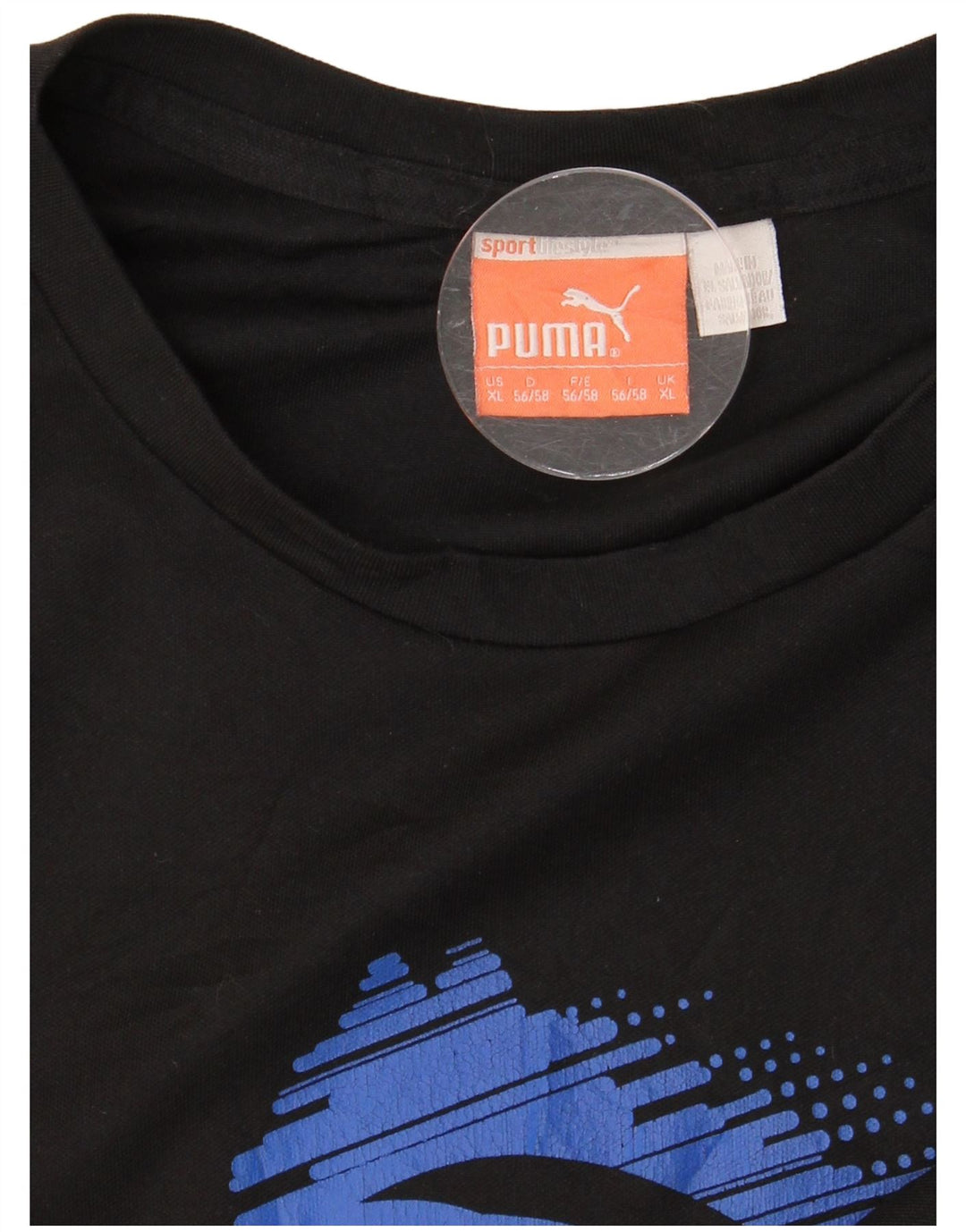 PUMA Mens Graphic T-Shirt Top XL Black