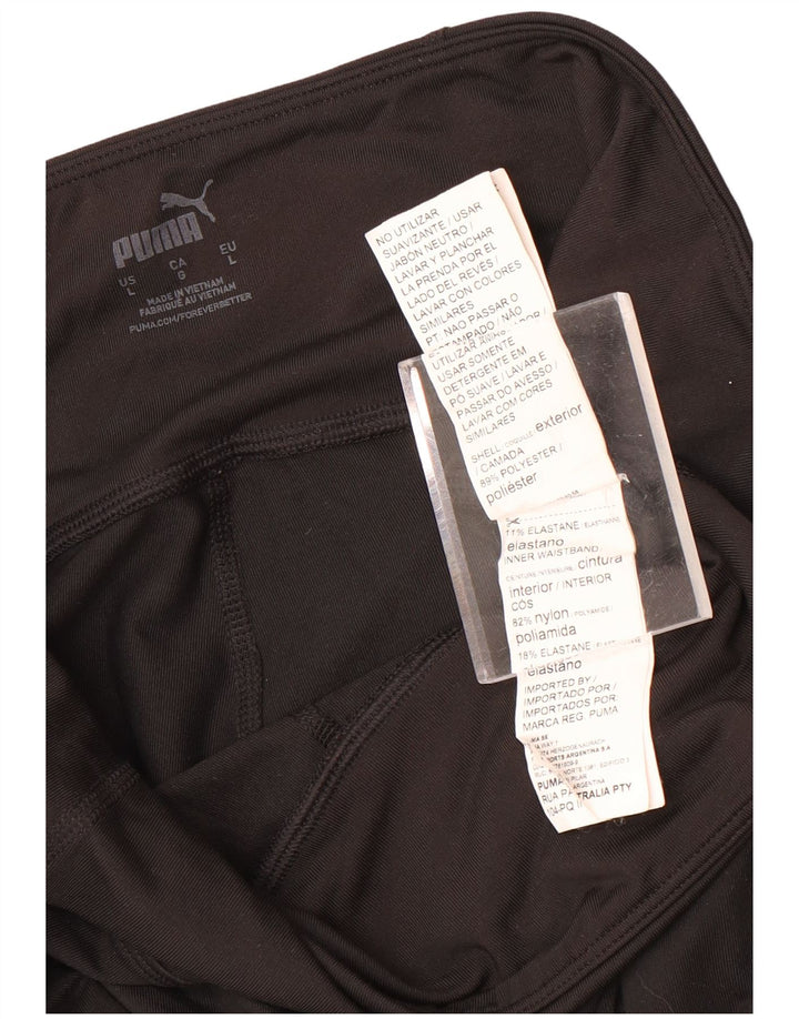 PUMA Womens Leggings UK 14 Large  Black Polyester