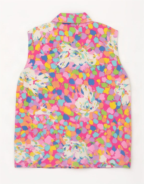 Benetton Womens Abstract Pattern Shirt Blouse UK 10 Small Multicoloured
