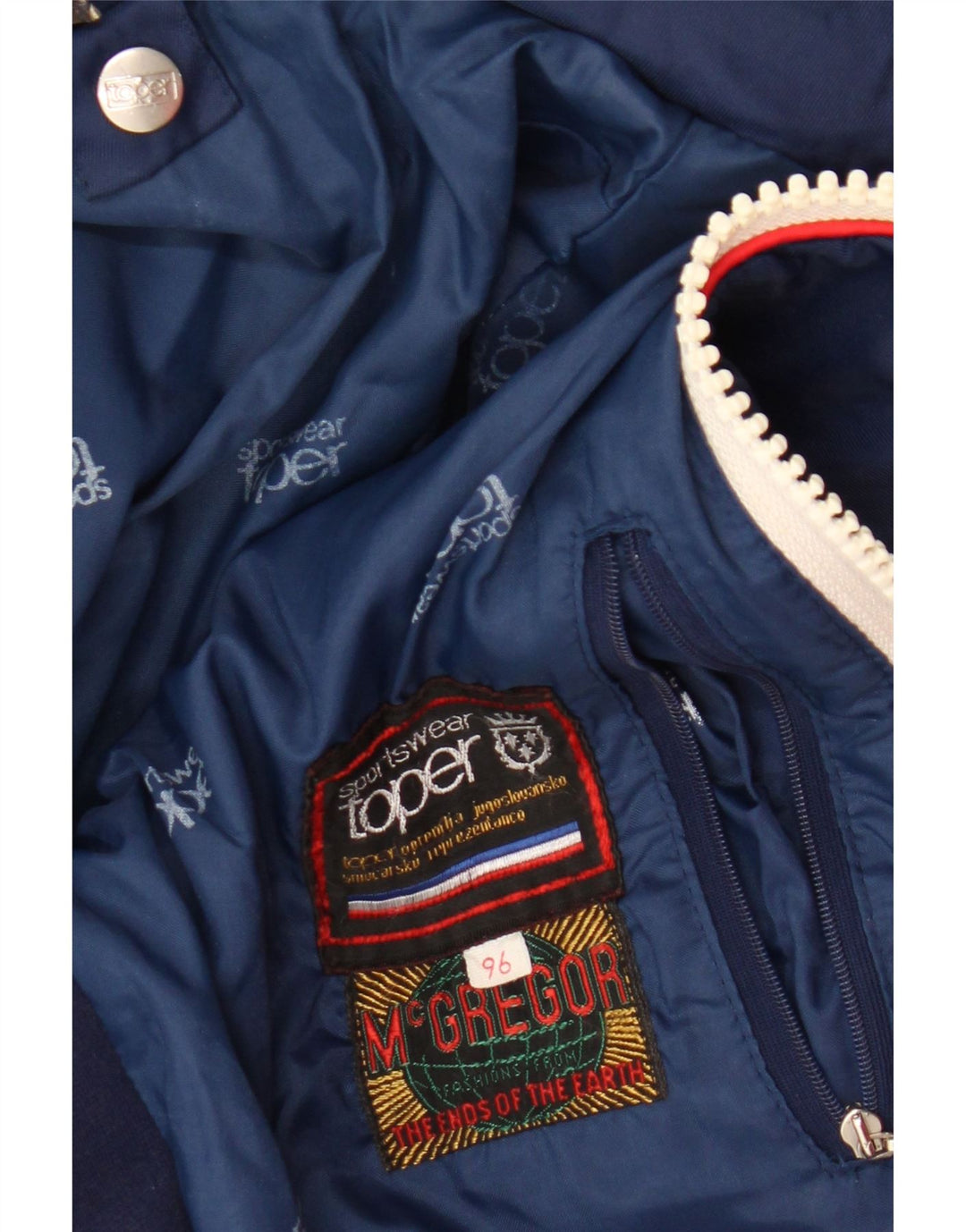 McGregor Womens Windbreaker Jacket UK 12 Medium Navy Blue Colourblock