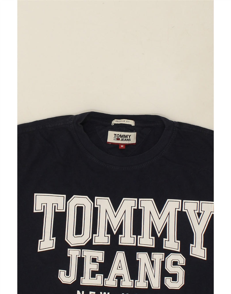 TOMMY HILFIGER Mens Regular Fit Graphic T-Shirt Top Medium Navy Blue | Vintage Tommy Hilfiger | Thrift | Second-Hand Tommy Hilfiger | Used Clothing | Messina Hembry 