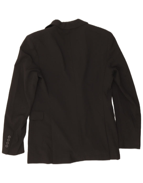 Zara Mens Double Breasted Blazer Jacket EU 46 Small Black Polyester