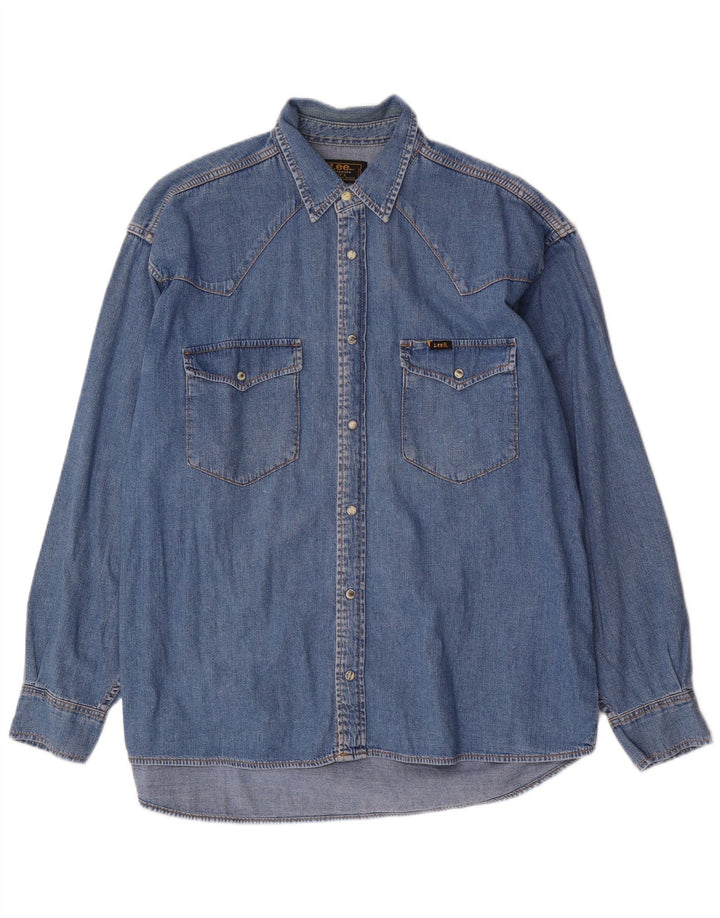 Lee Mens Denim Shirt Large Blue Cotton