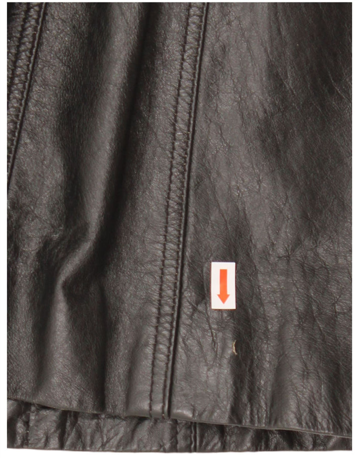 Gipsy Womens Leather Coat UK 12 Medium Black