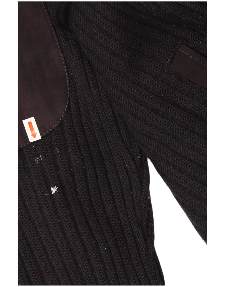Pierre Cardin Mens Cardigan Sweater IT 56 XL Black Polyester