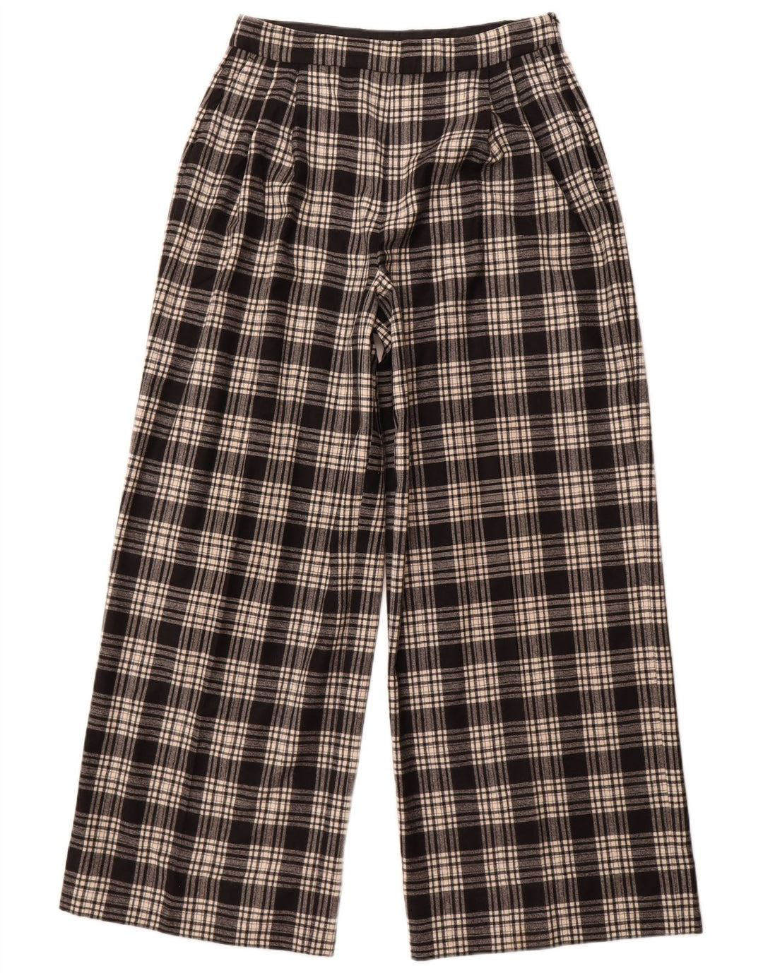 Massimo Dutti Womens Casual Trousers EU 42 Large W32 L30 Black Check