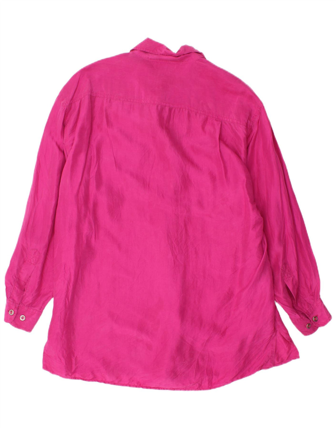 Vintage Womens Oversized Shirt Blouse UK 10 Small Pink Silk