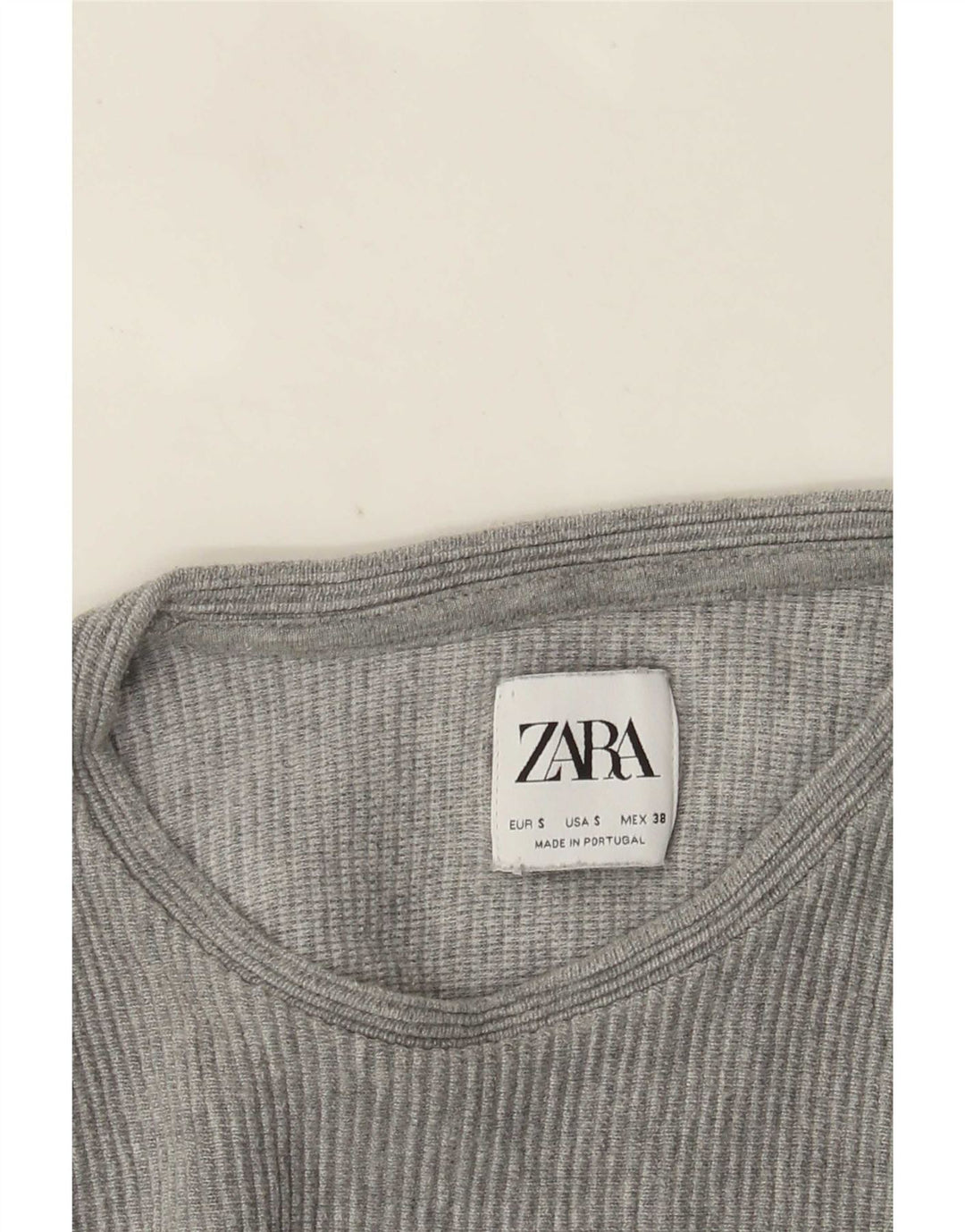 Zara Mens Top Long Sleeve Small Grey