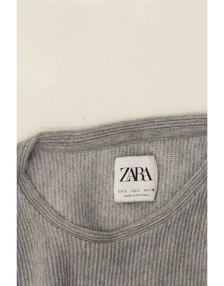 Zara Mens Top Long Sleeve Small Grey