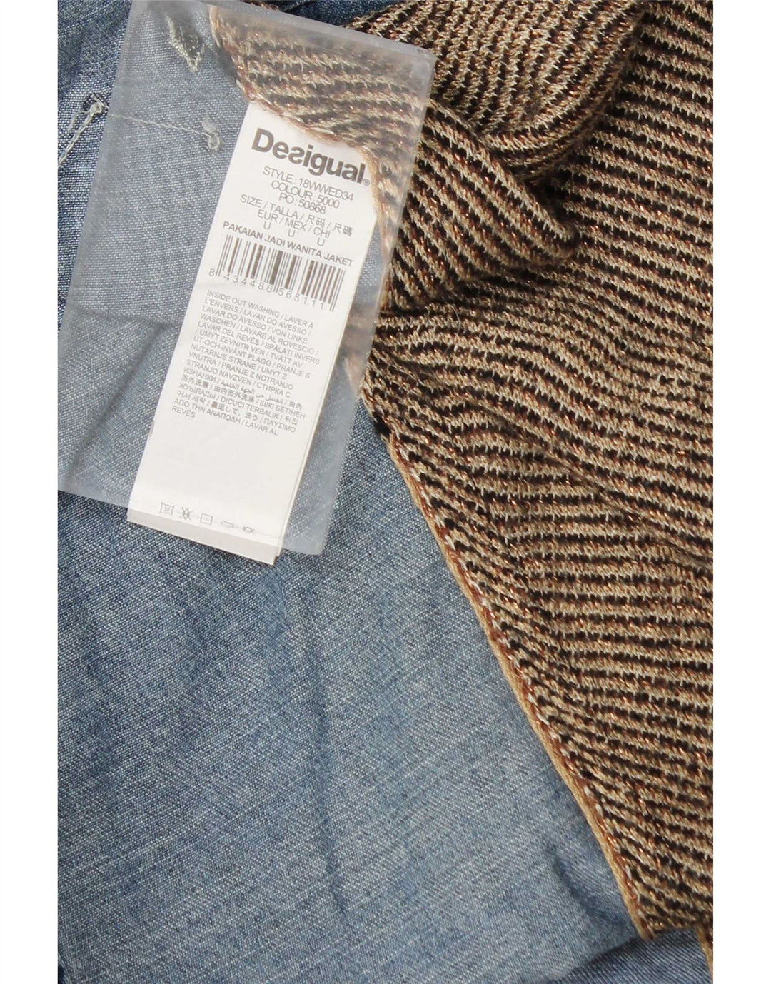Desigual Womens Denim Shirt Blouse UK 18 XL Multicoloured Patchwork Viscose