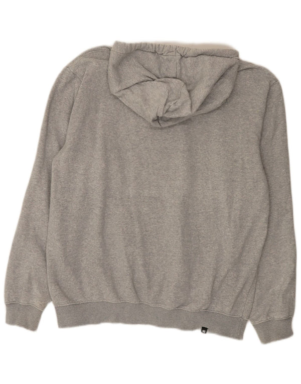 DC Mens Graphic Hoodie Jumper Large Grey Flecked Cotton