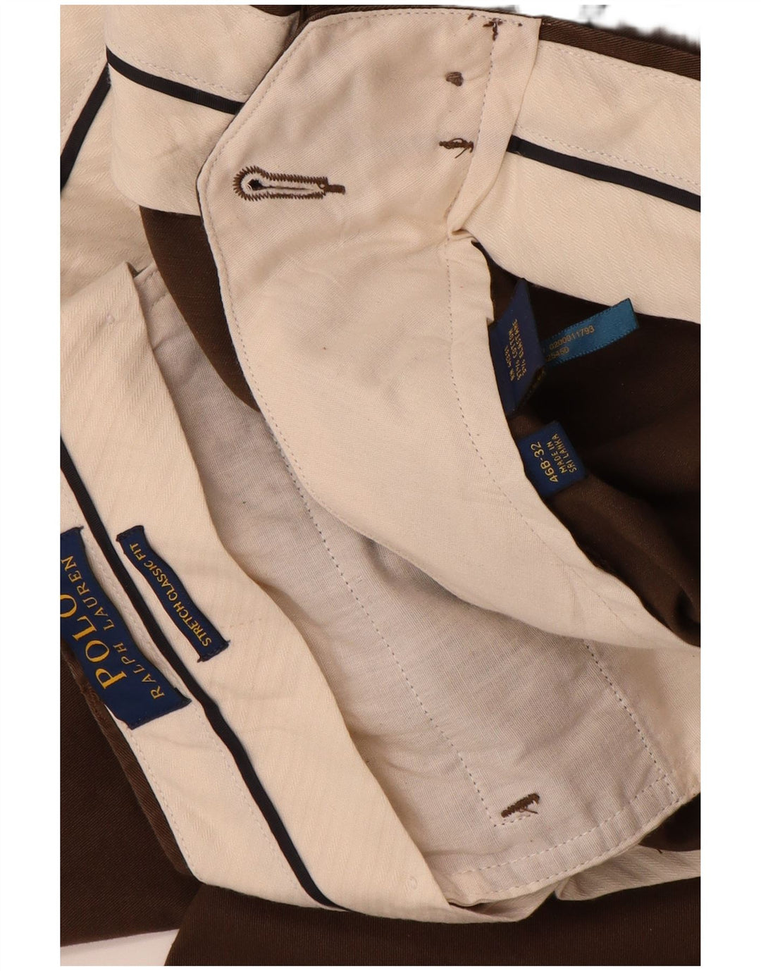 POLO RALPH LAUREN Mens Classic Fit Straight Chino Trousers W46 L32 Brown