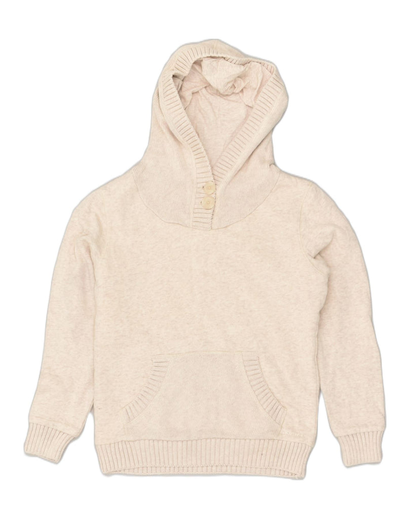 O'NEILL Womens Sherpa Hoodie Jumper UK 8 Small Beige Cotton | Vintage O'Neill | Thrift | Second-Hand O'Neill | Used Clothing | Messina Hembry 