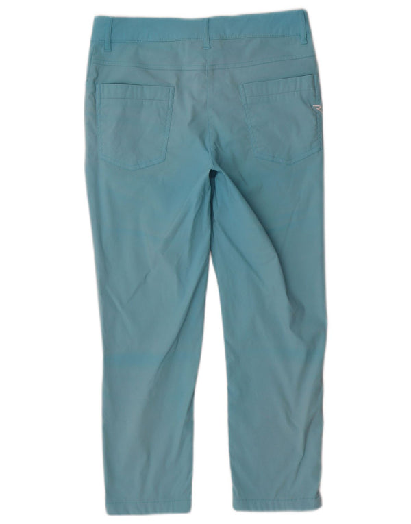 Chervo Womens Slim Cropped Trousers IT 42 Medium W28 L23 Turquoise Cotton