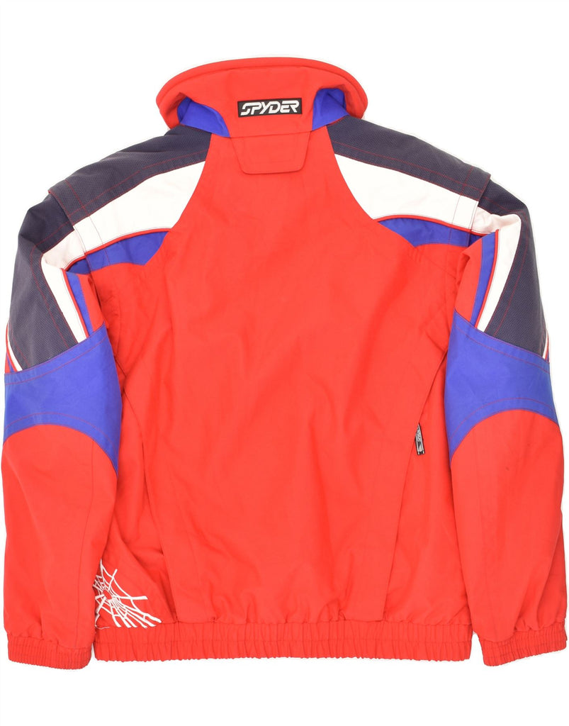 SPYDER Mens Graphic Ski Jacket UK 42 XL Red Colourblock Polyester | Vintage Spyder | Thrift | Second-Hand Spyder | Used Clothing | Messina Hembry 