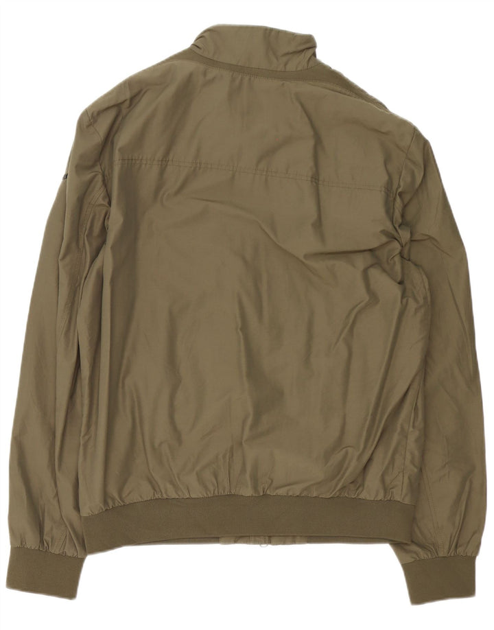 Geox Mens Bomber Jacket UK 44 2XL Khaki Check Polyester