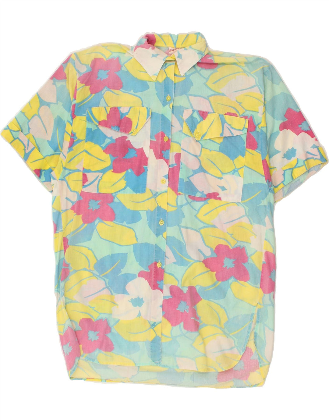 VINTAGE Womens Shirt Dress IT 42 Medium Multicoloured Floral Cotton Vintage Vintage and Second-Hand Vintage from Messina Hembry 