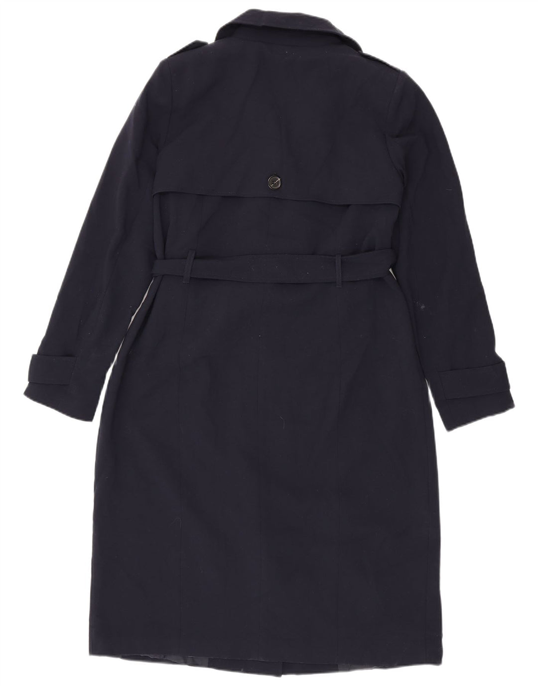 Oasis Womens Trench Coat UK 16 Large Navy Blue Polyester