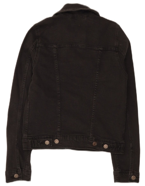 Levi's Womens Crop Denim Jacket UK 2 2XS Black Cotton