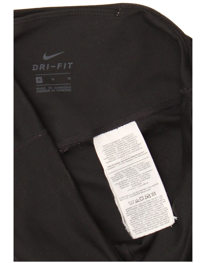 Nike Womens Dri Fit Leggings UK 14 Medium  Black Polyester
