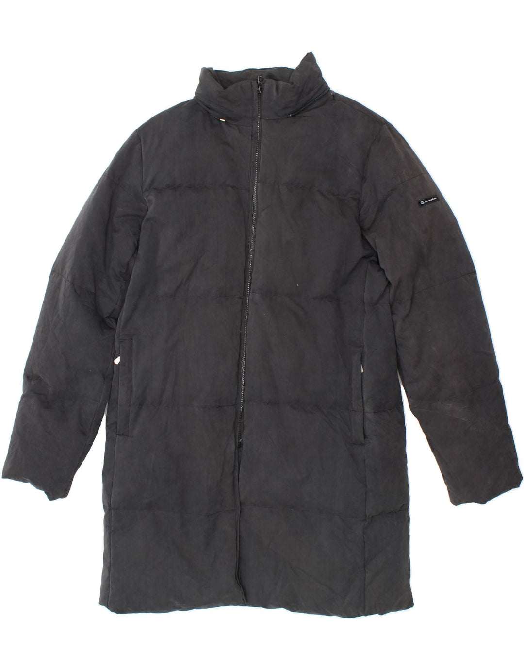 CHAMPION Womens Padded Coat UK 14 Medium Black Polyester Vintage Champion and Second-Hand Champion from Messina Hembry 