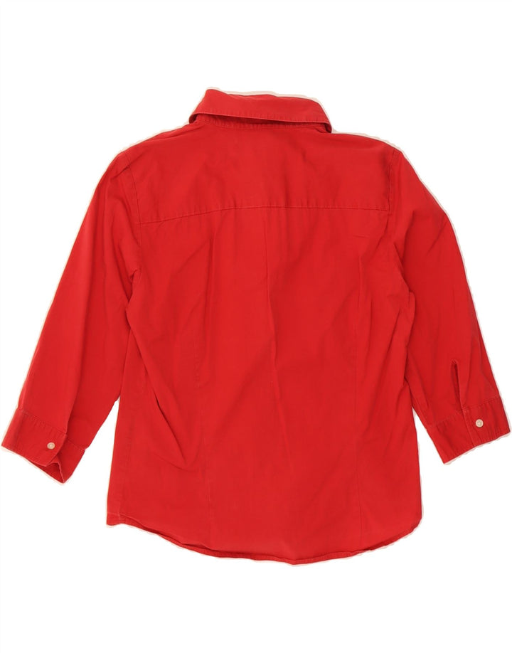 TOMMY HILFIGER Womens 3/4 Sleeve Shirt Blouse US 8 Medium Red Vintage Tommy Hilfiger and Second-Hand Tommy Hilfiger from Messina Hembry 