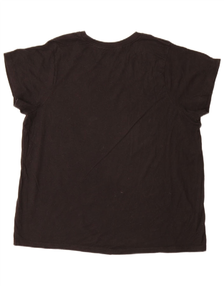 Champion Womens Graphic T-Shirt Top UK 18 XL Black Cotton