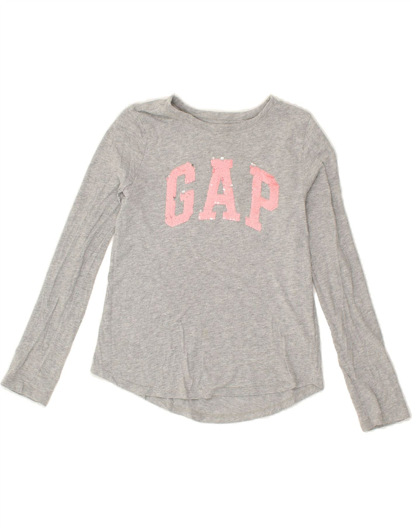 GAP Girls Graphic Top Long Sleeve 11-12 Years Medium Grey Cotton | Vintage Gap | Thrift | Second-Hand Gap | Used Clothing | Messina Hembry 