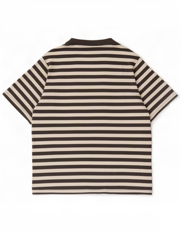 Jack & Jones Mens T-Shirt Top Large Grey Striped Cotton