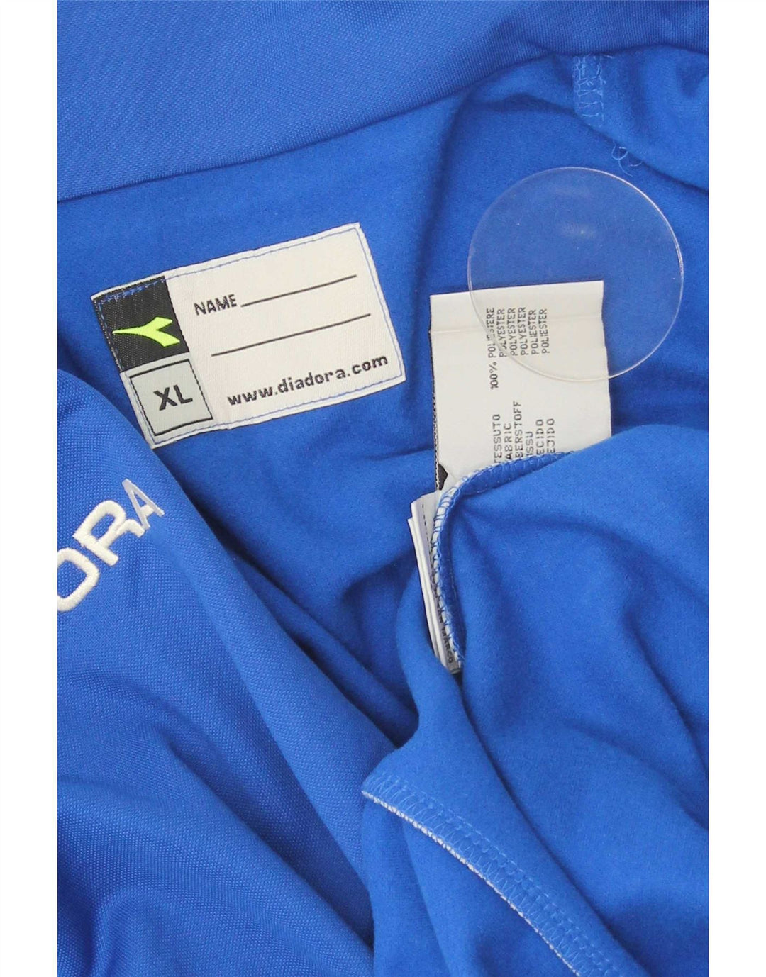 Diadora Mens Zip Neck Pullover Tracksuit Top XL Blue Polyester