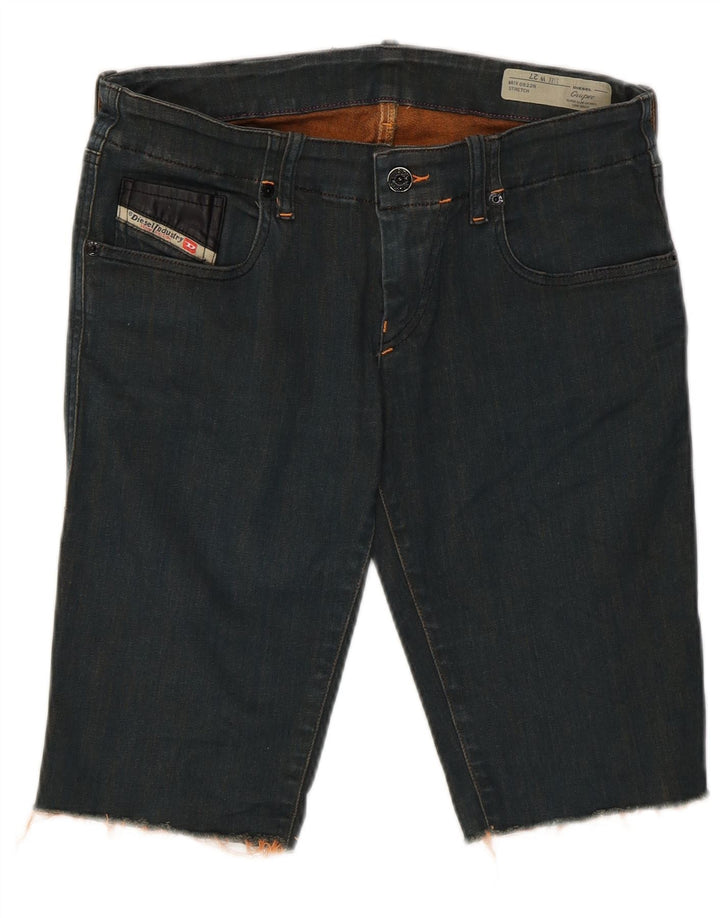 Diesel Womens Grupee Denim Shorts W27 Small Navy Blue Cotton