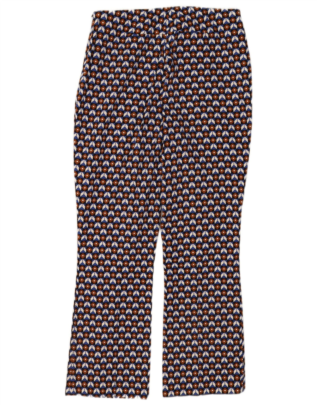 Zara Womens Cropped Trousers Medium W28 L26 Multicoloured Geometric