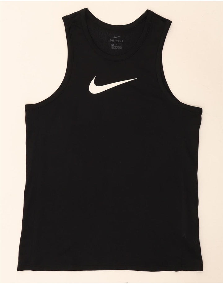 Nike Mens Dri Fit Graphic Vest Top Medium Black Polyester