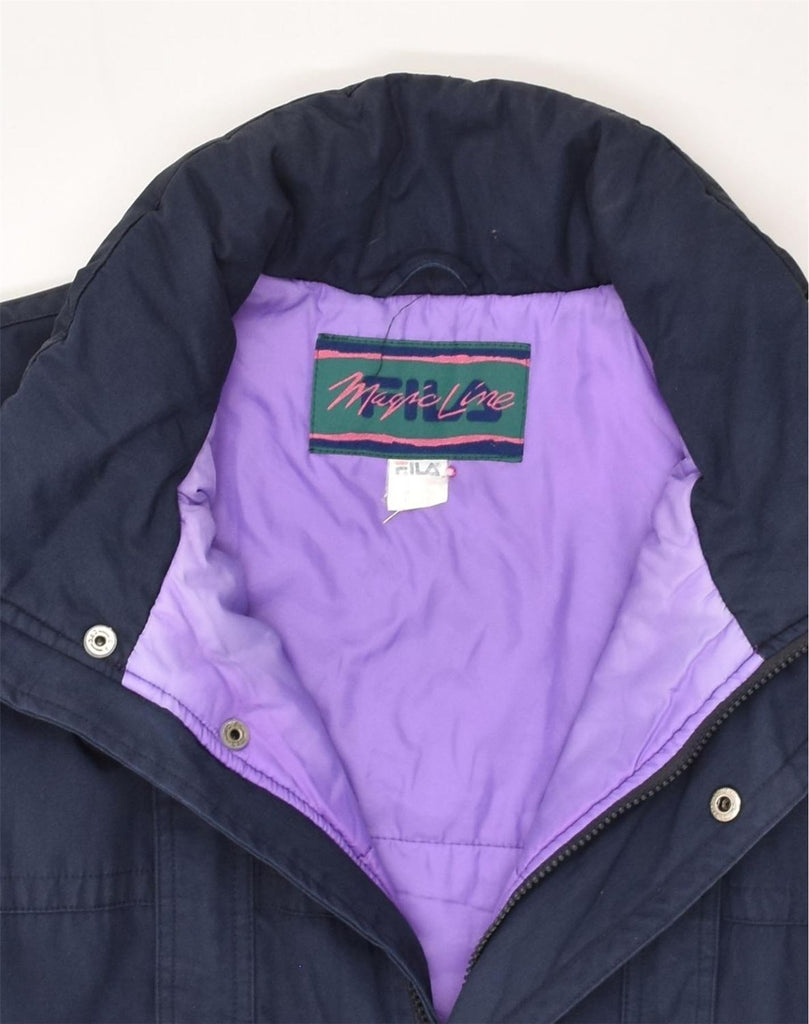 FILA Mens Rain Jacket UK 44 2XL Navy Blue Nylon | Vintage Fila | Thrift | Second-Hand Fila | Used Clothing | Messina Hembry 