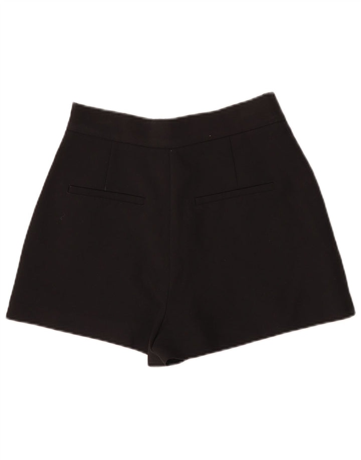 Zara Womens High Waist Chino Shorts Small W26  Black