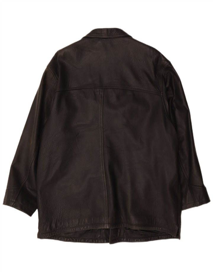 Maddox Mens Leather Jacket IT 56 3XL Black Leather