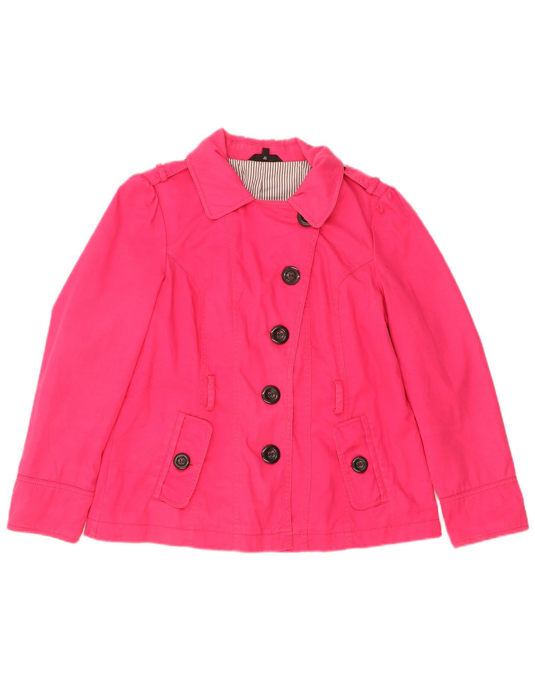 Marks & Spencer Womens Pea Coat UK 16 Large  Pink Cotton