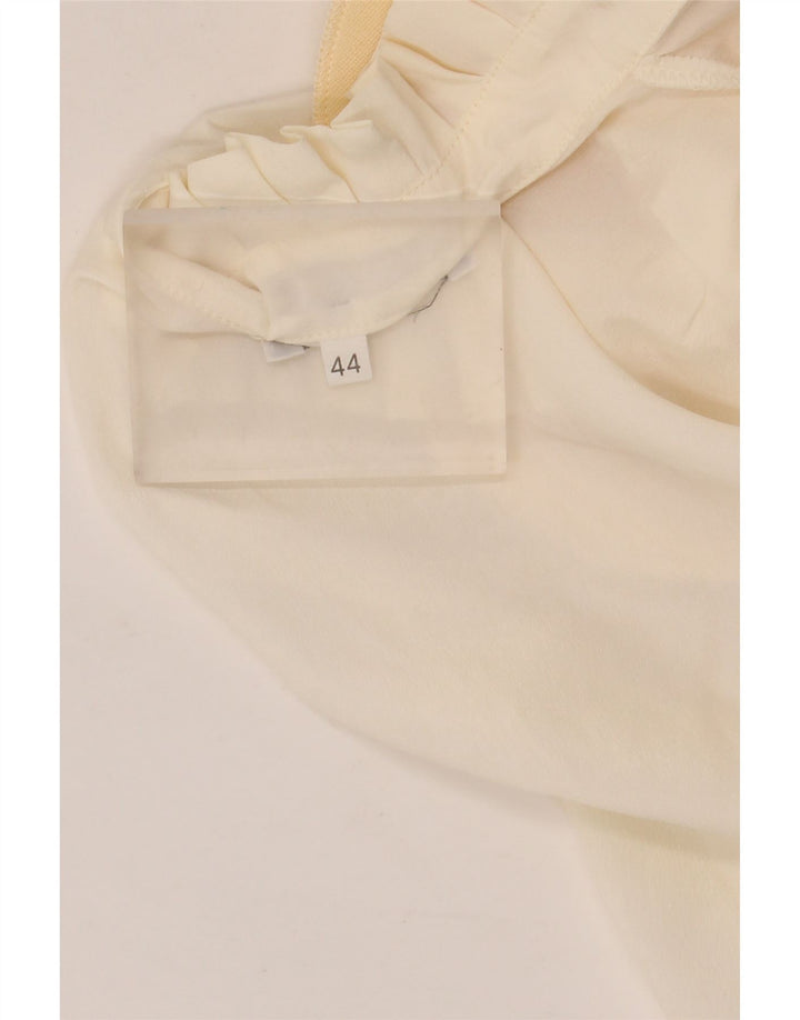 Vintage Womens Crop Short Sleeve Shirt Blouse IT 44 Medium Off White