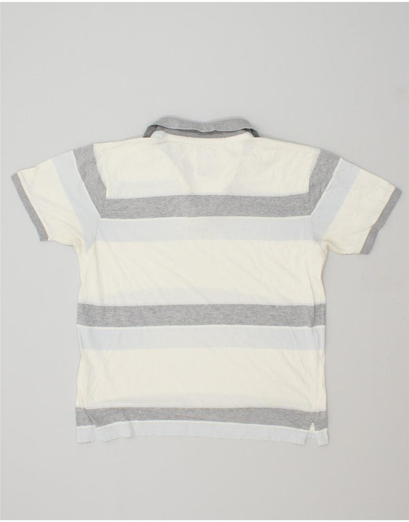 NORTH SAILS Mens Polo Shirt Medium Grey Striped Cotton Vintage North Sails and Second-Hand North Sails from Messina Hembry 