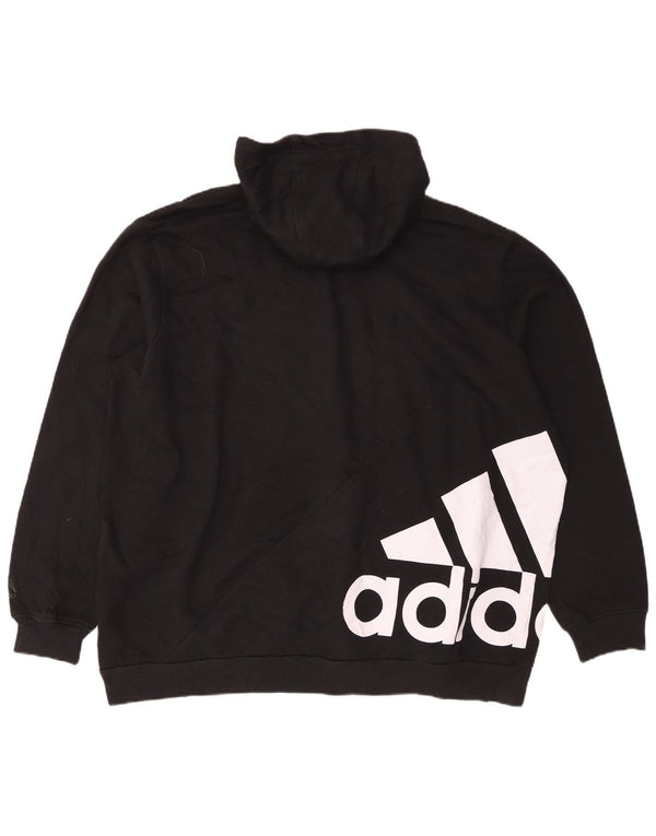 Adidas Mens Graphic Loose Fit Hoodie Jumper XL Black Cotton