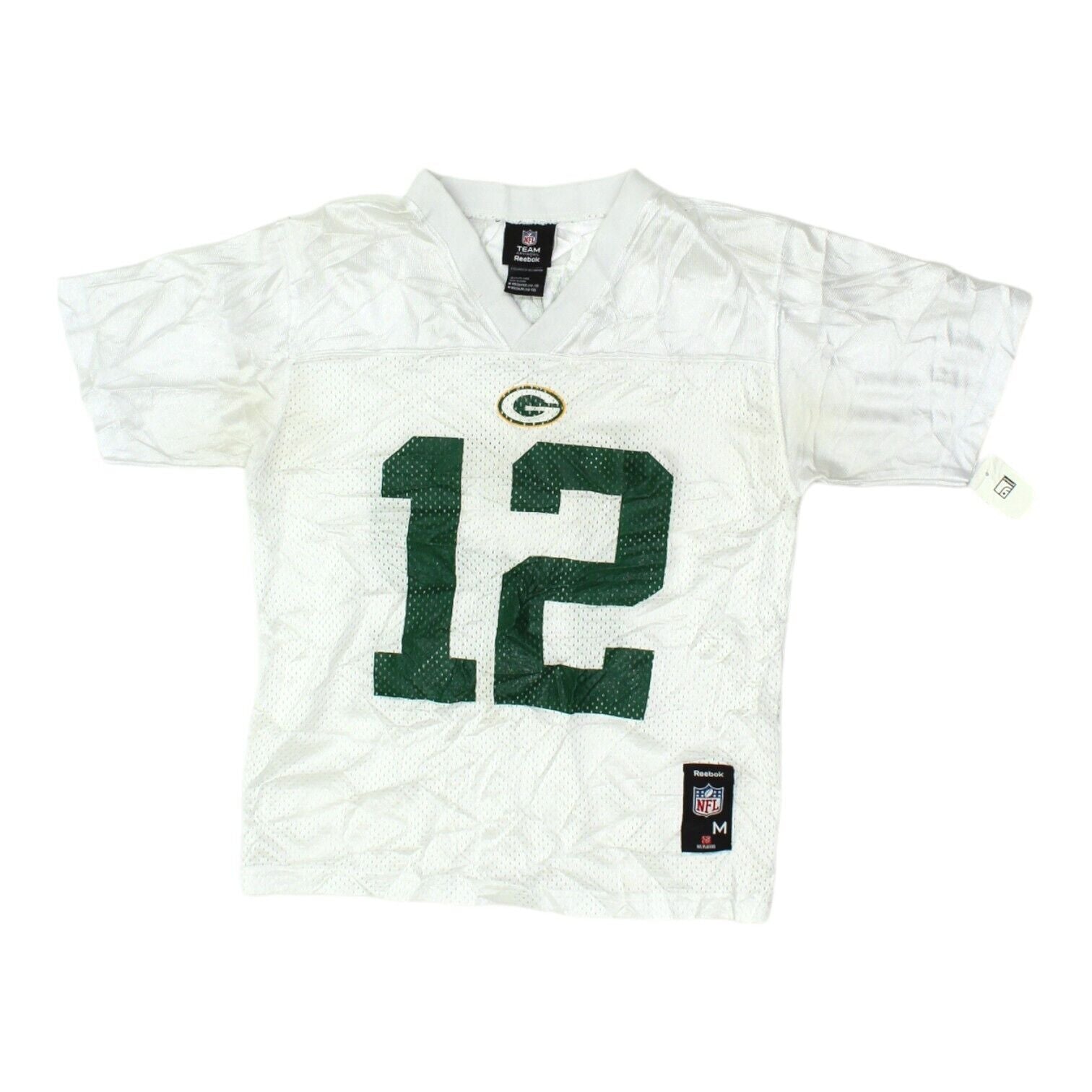 Green Bay Packers Aaron Rodgers Kids White Reebok Jersey NFL Boys Girls Sports Vintage Second Hand Clothing Online Messina Hembry